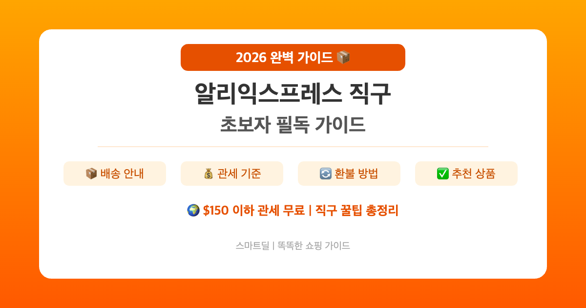 알리익스프레스 직구 초보 가이드 2026 – 배송, 관세, 환불 총정리